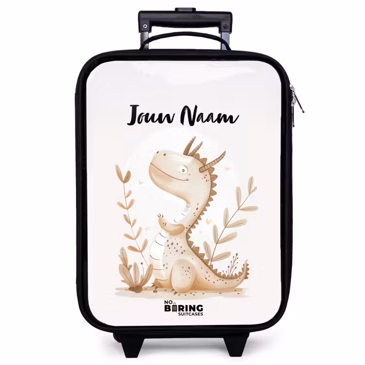 Kinderkoffer met naam - Zwart - Dobby draakje — 1