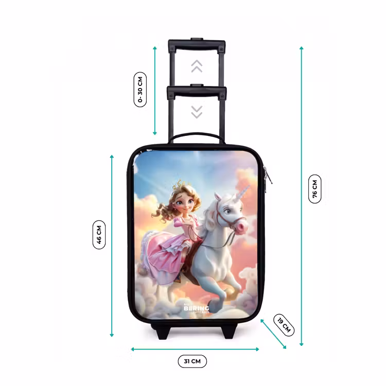 Kinderkoffer - Prinses met roze jurk op witte eenhoorn — 4