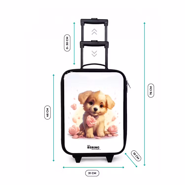 Kinderkoffer - Puppy met roze bloemen — 4