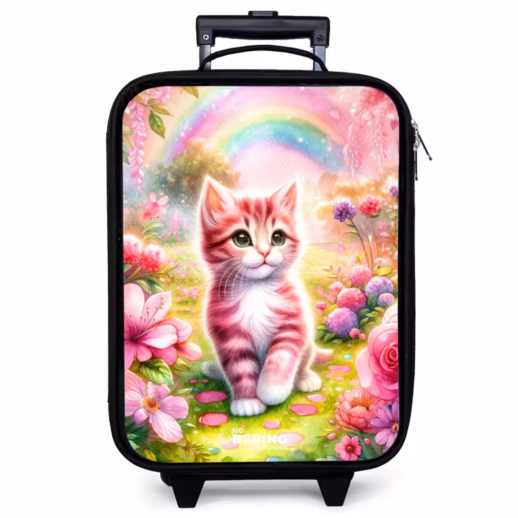 Kinderkoffer - Kitten met regenboog en bloemen — 1
