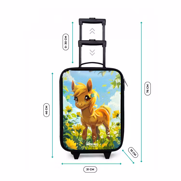 Kinderkoffer - Bruine pony tussen gele bloemen — 4