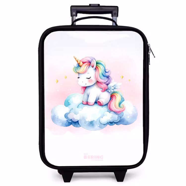 Kinderkoffer - Eenhoorn met regenboogmanen op een wolk — 1