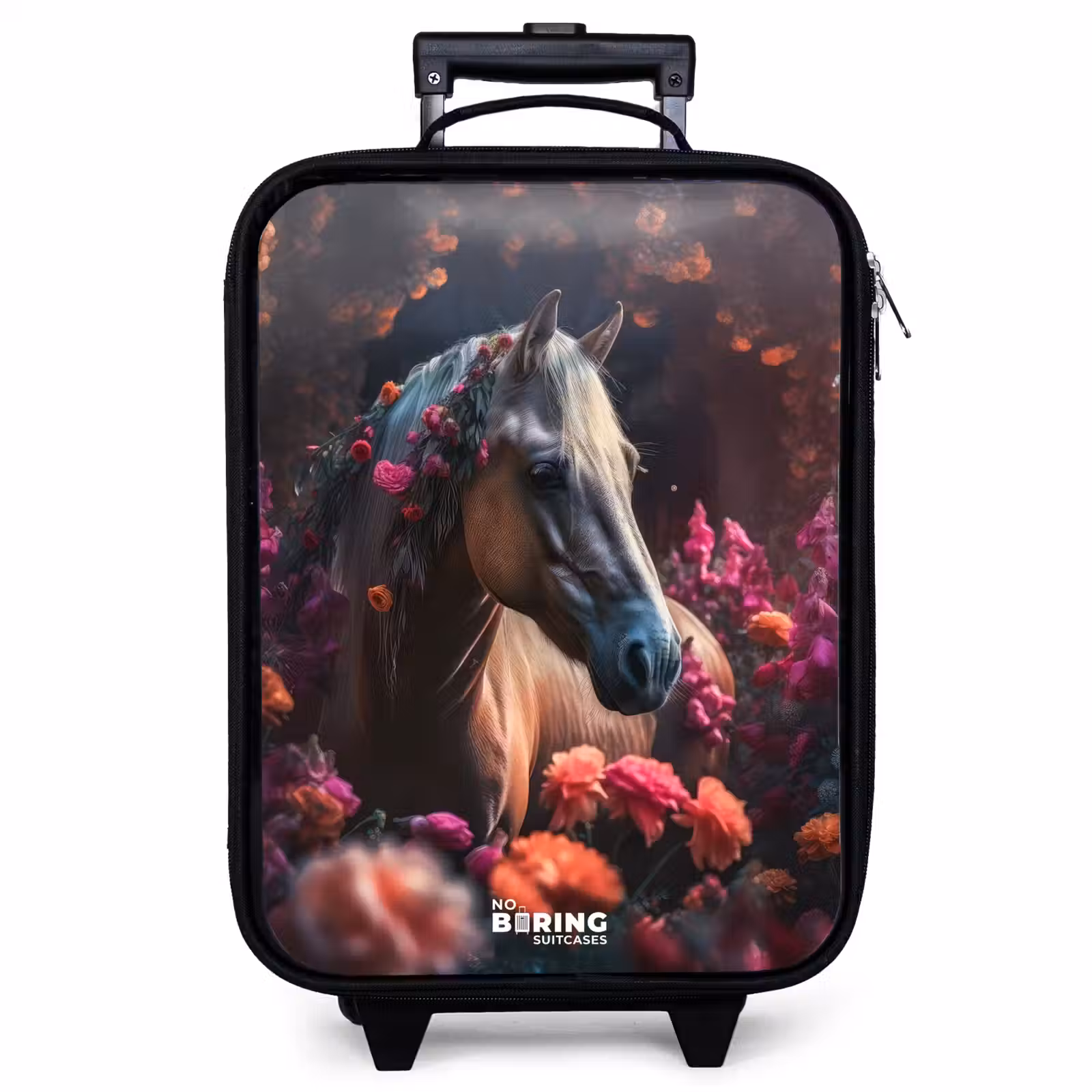 Kinderkoffer - Goudbruin paard tussen de bloemen — 1