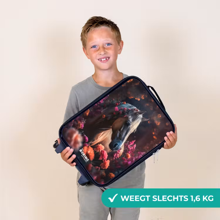 Kinderkoffer - Goudbruin paard tussen de bloemen — 2