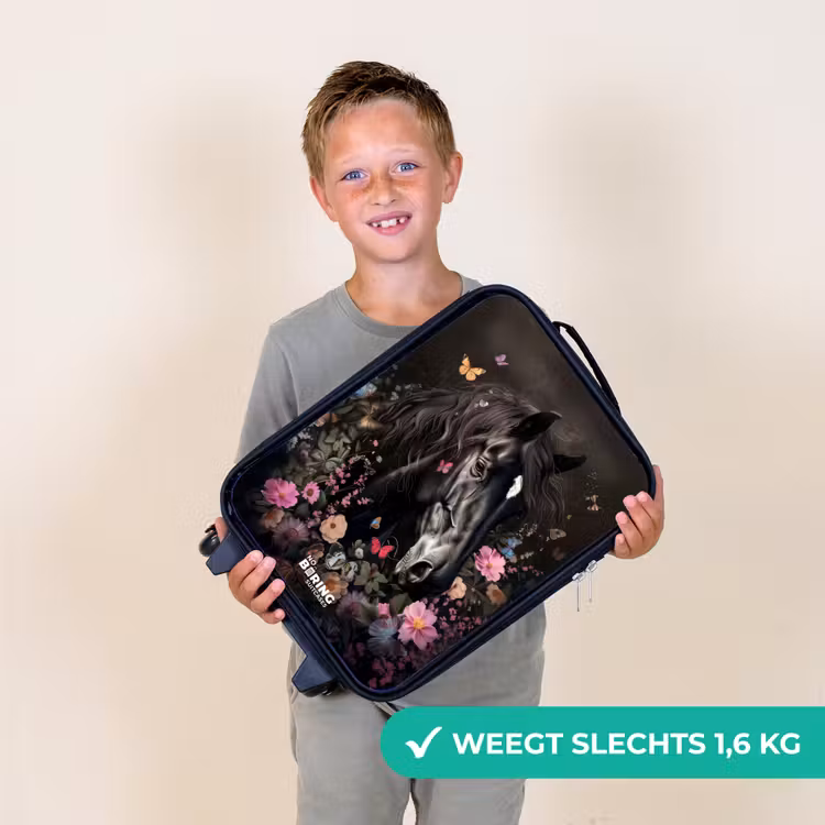 Kinderkoffer - Zwart paard in bloei — 2