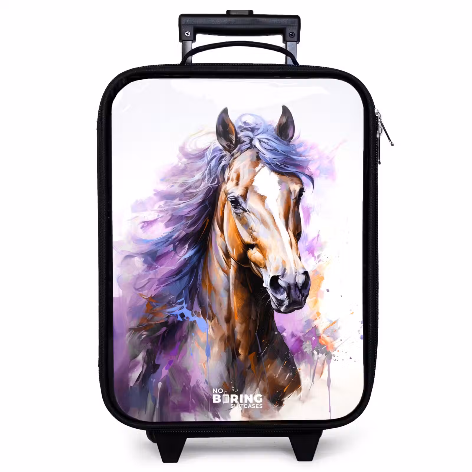 Kinderkoffer - Aquarel paard met paarse manen — 1