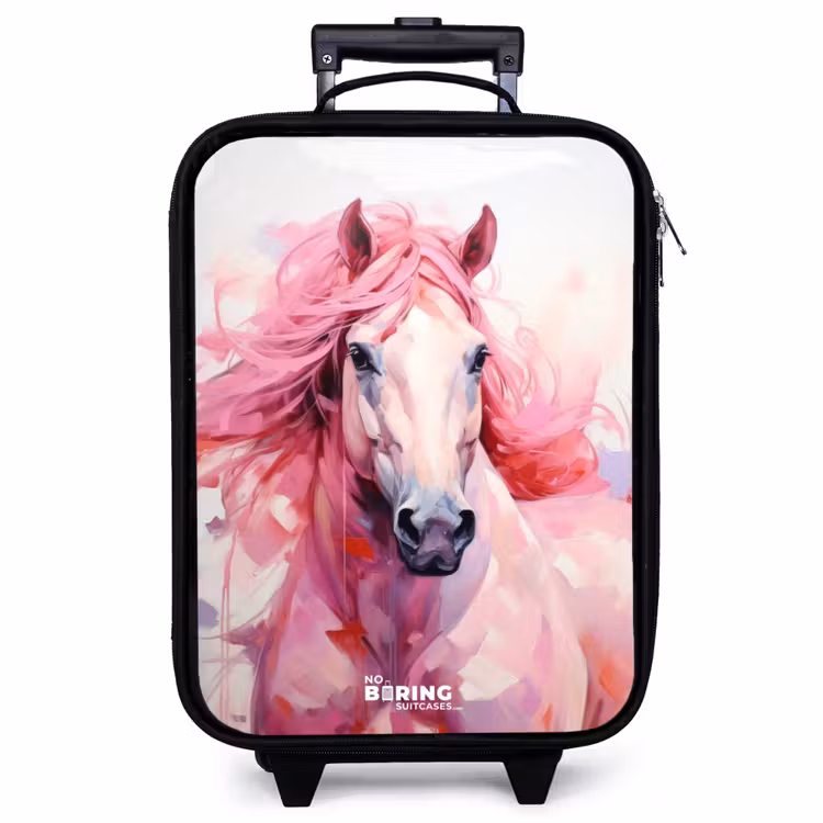 Kinderkoffer - Paard in roze pastel tinten — 1