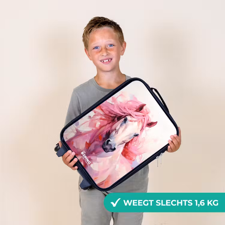 Kinderkoffer - Paard in roze pastel tinten — 2
