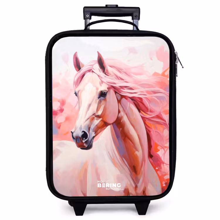Kinderkoffer - Pastel roze paard — 1