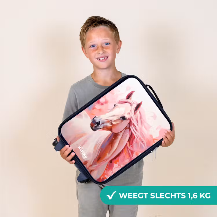 Kinderkoffer - Pastel roze paard — 2