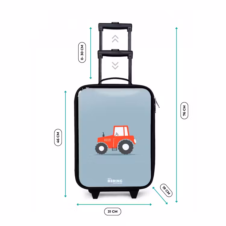 Kinderkoffer - Rode trekker blauwe achtergrond — 4