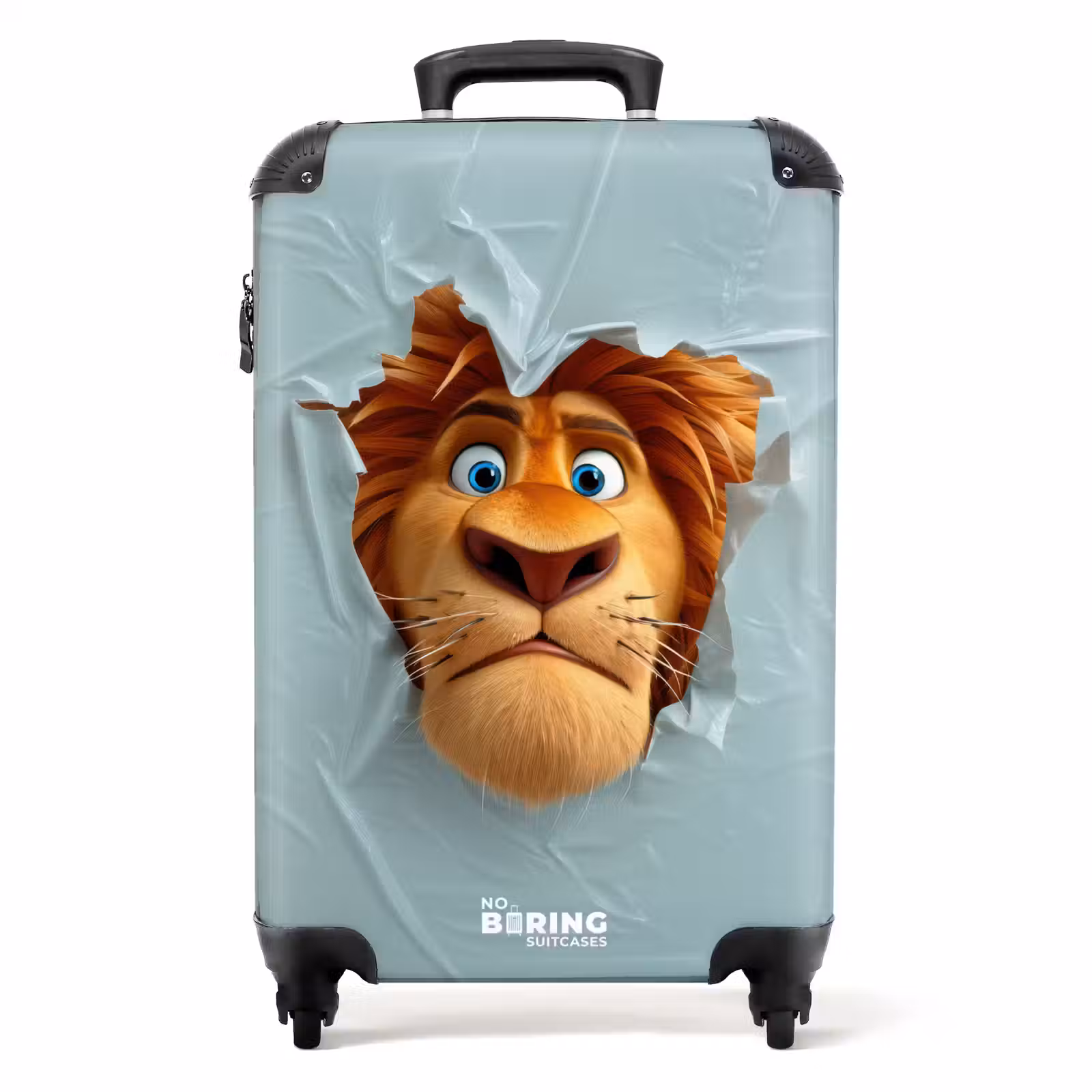Koffer - Leeuw met oranje manen door plastic wand — 1