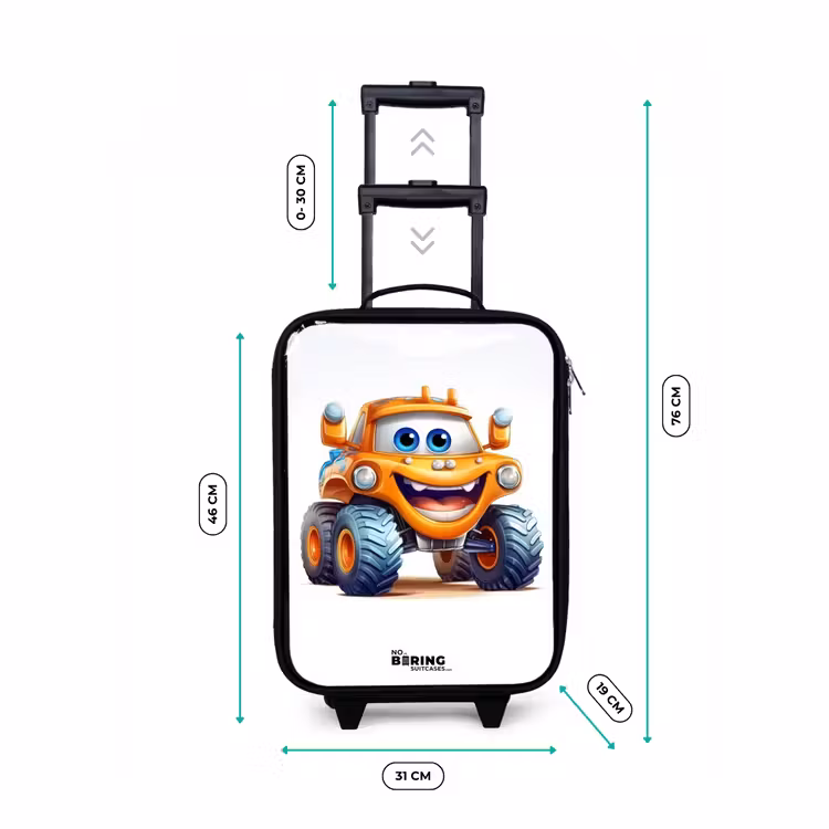 Kinderkoffer - Oranje monstertruck die lacht — 4