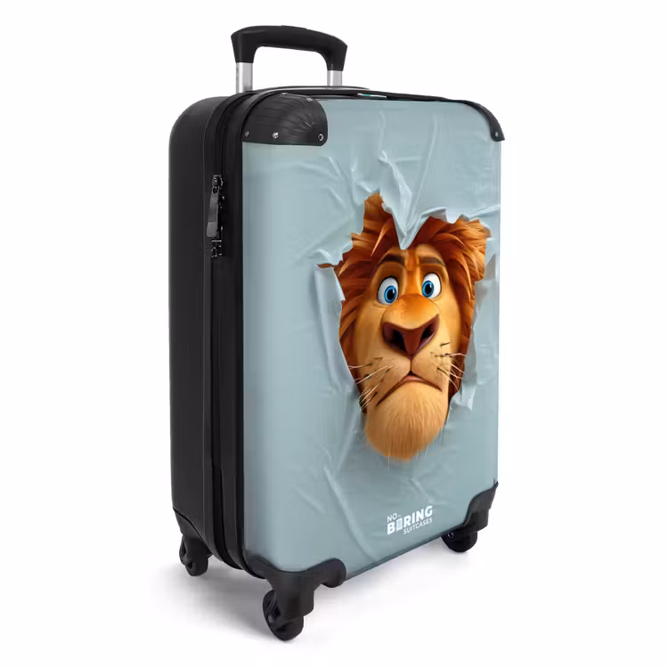 Koffer - Leeuw met oranje manen door plastic wand — 2