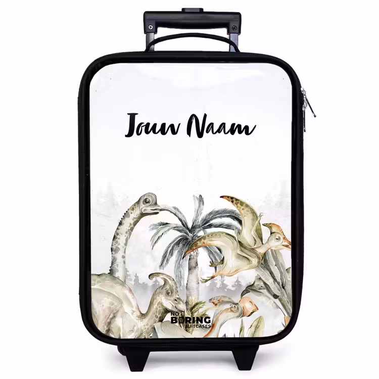 Kinderkoffer met naam - Zwart - Dino Jungle — 1
