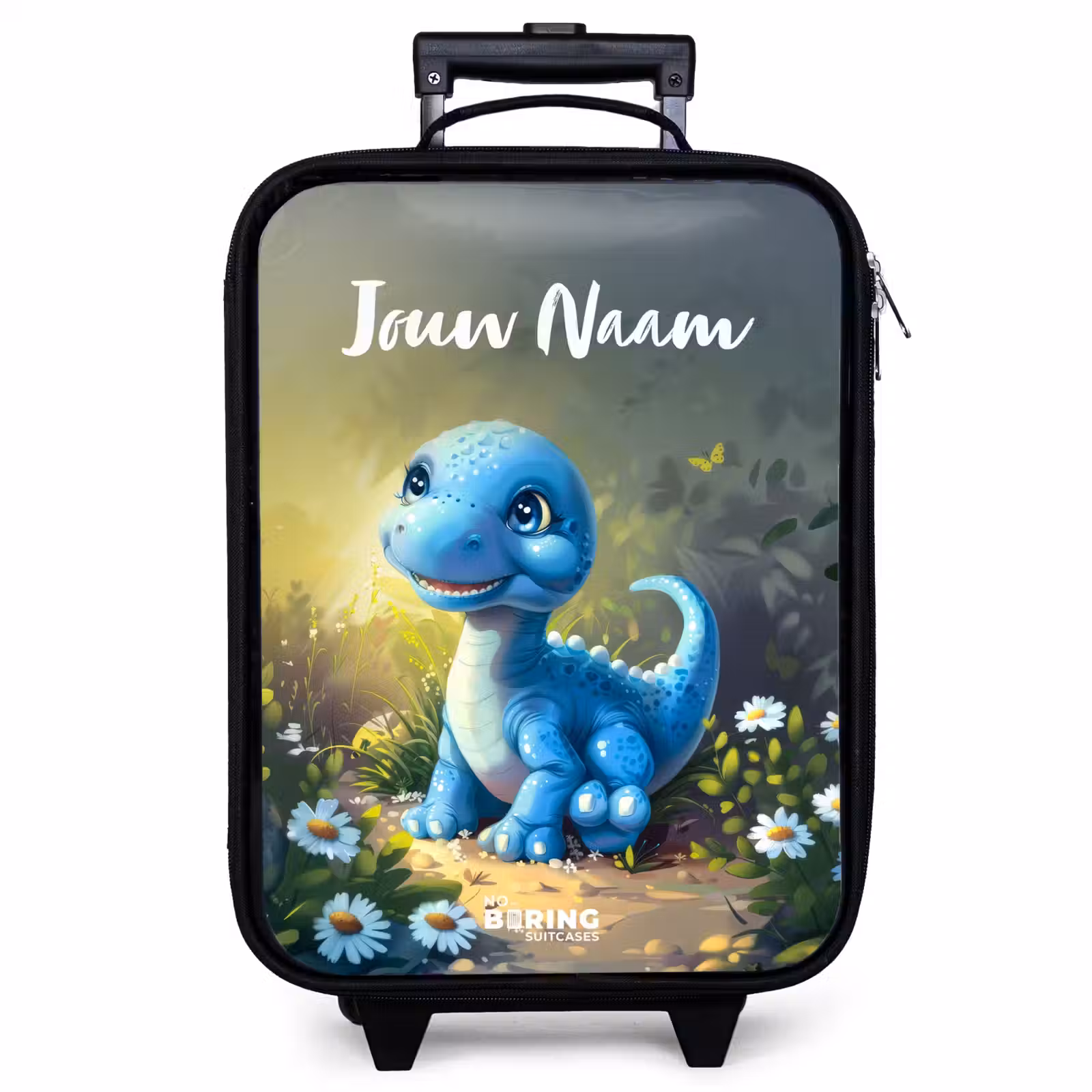 Kinderkoffer met naam - Zwart - Branco Brontosaurus — 1
