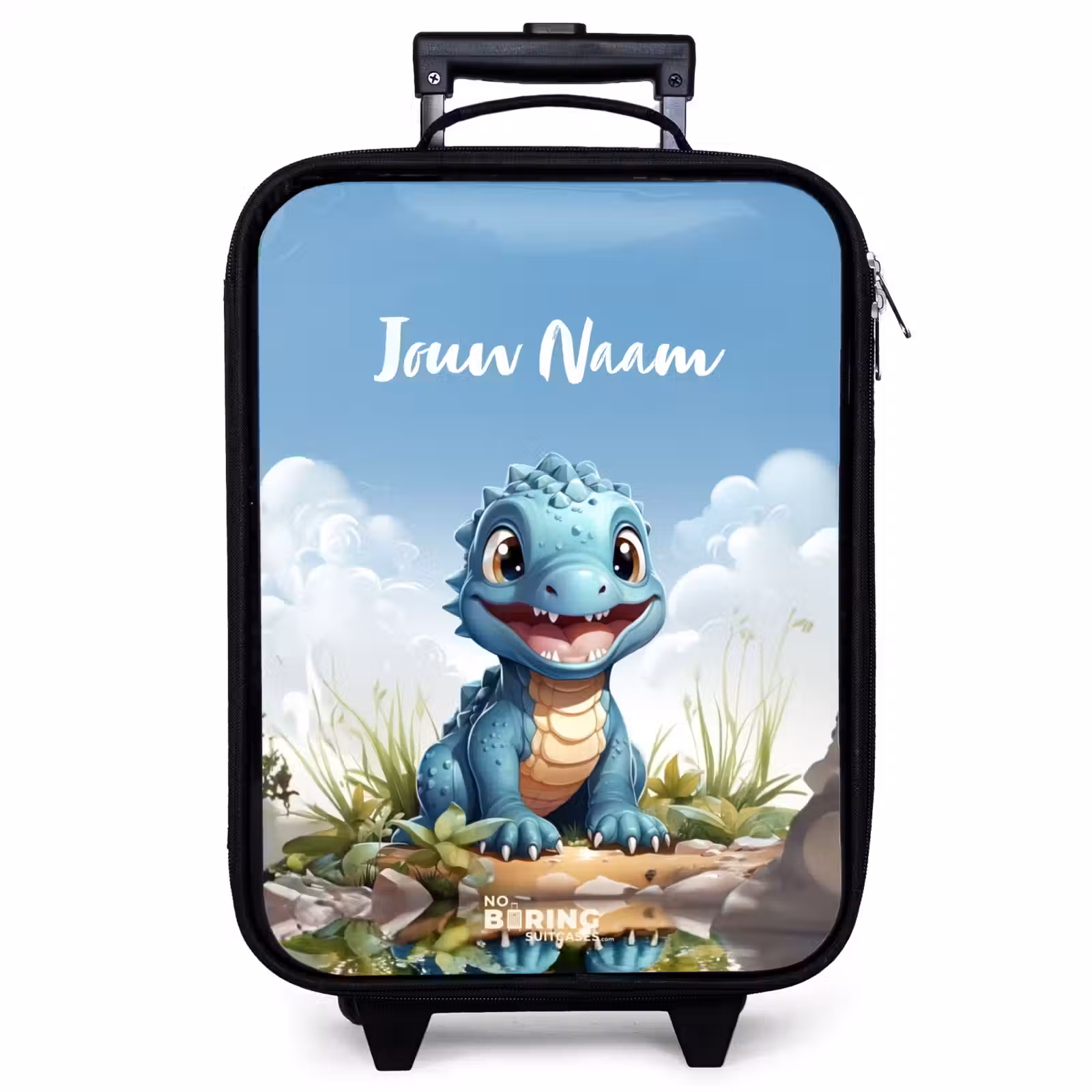 Kinderkoffer met naam - Zwart - Darius Dino — 1