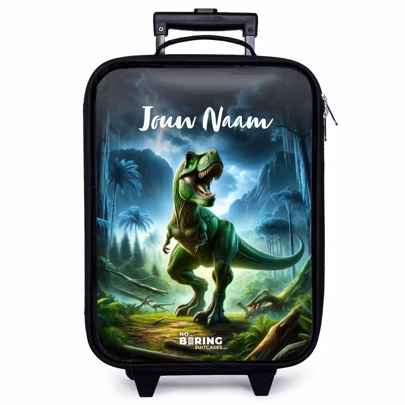 Kinderkoffer met naam - Zwart - Junglosaurus — 1