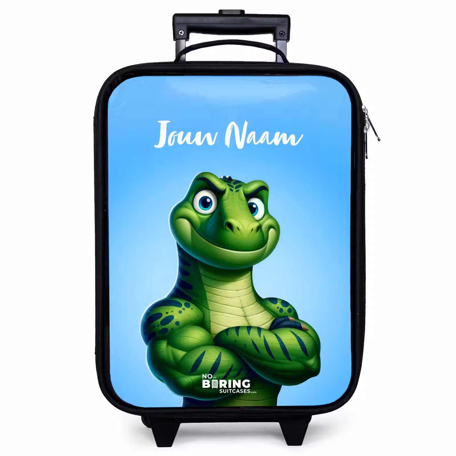 Kinderkoffer met naam - Zwart - Spierbundelsaurus — 1