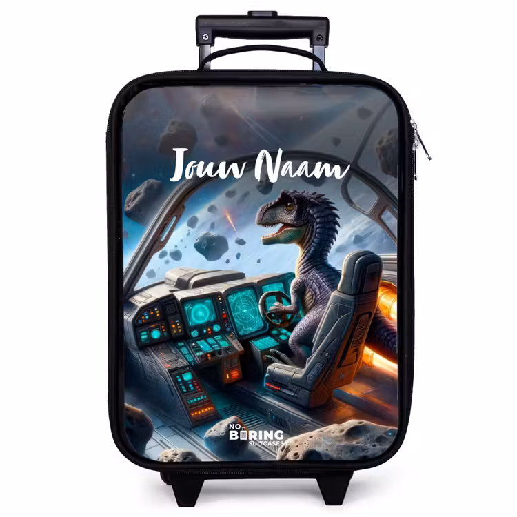 Kinderkoffer met naam - Zwart - Astrodino — 1