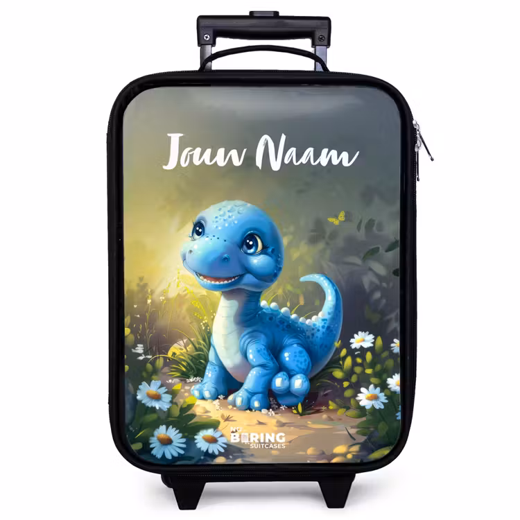 Kinderkoffer met naam - Zwart - Branco Brontosaurus — 1
