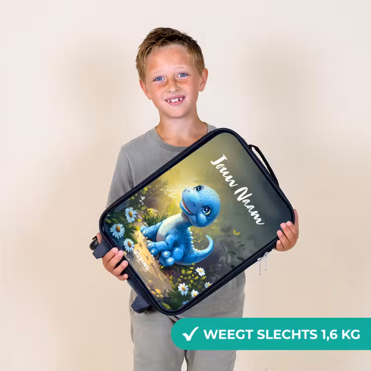 Kinderkoffer met naam - Zwart - Branco Brontosaurus — 2
