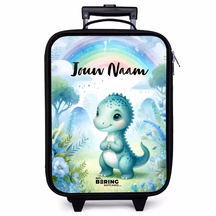 Kinderkoffer met naam - Zwart - Daantje Dino — 1