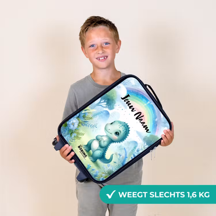 Kinderkoffer met naam - Zwart - Daantje Dino — 2