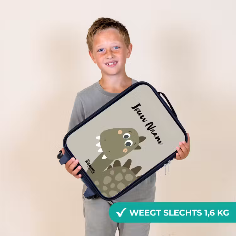 Kinderkoffer met naam - Zwart - Danny dino — 2