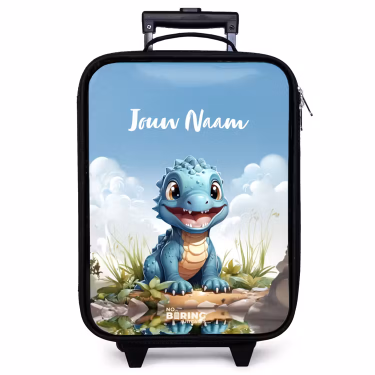 Kinderkoffer met naam - Zwart - Darius Dino — 1