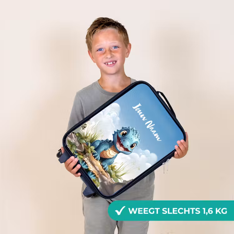 Kinderkoffer met naam - Zwart - Darius Dino — 2