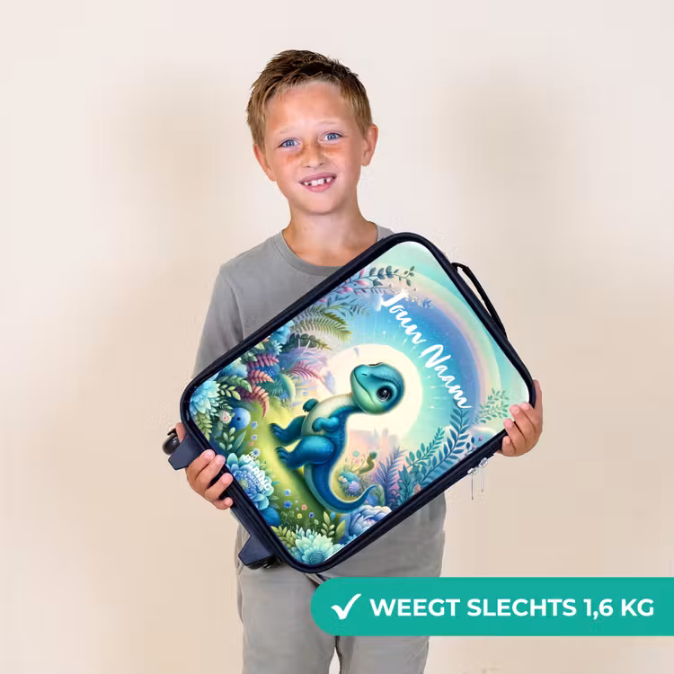 Kinderkoffer met naam - Zwart - Django Dino — 2