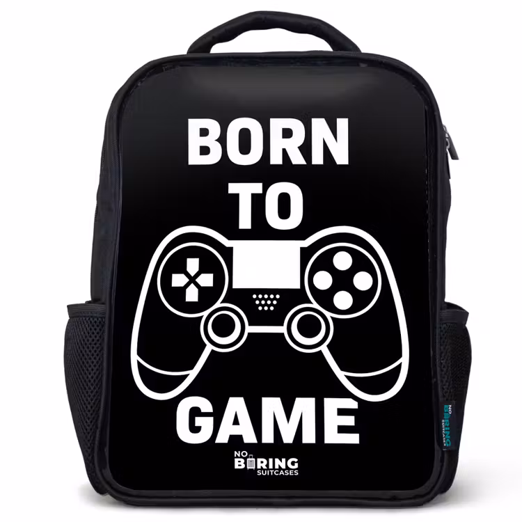 Kinderrugzak - Zwart - Qoute met controller in zwart wit — 1