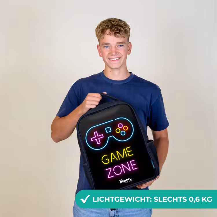 Kinderrugzak - Zwart - Qoute met neonkleuren — 3