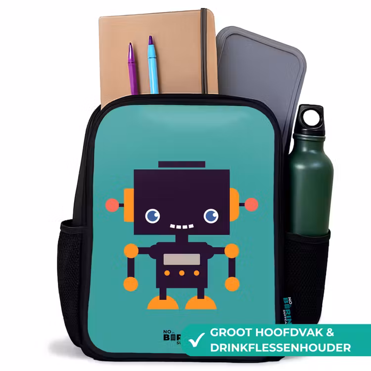 Kinderrugzak - Zwart - Groene robot — 4