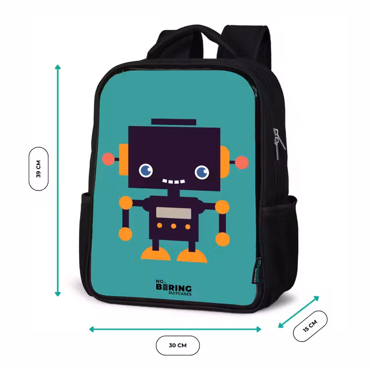 Kinderrugzak - Zwart - Groene robot — 5