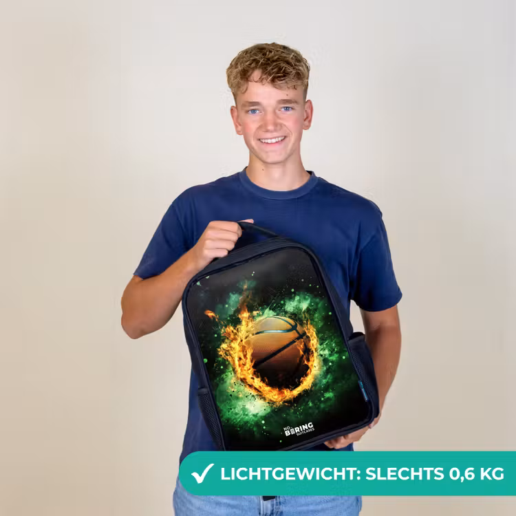 Kinderrugzak - Zwart - Basketbal in vlammen en explosieve energie — 3