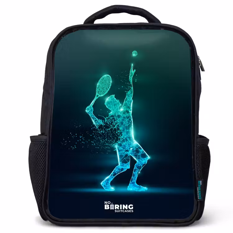 Kinderrugzak - Zwart - Digitale tennisspeler in futuristische stijl — 1