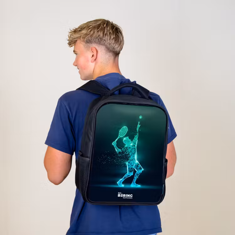 Kinderrugzak - Zwart - Digitale tennisspeler in futuristische stijl — 6