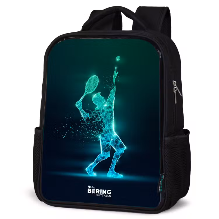 Kinderrugzak - Zwart - Digitale tennisspeler in futuristische stijl — 7