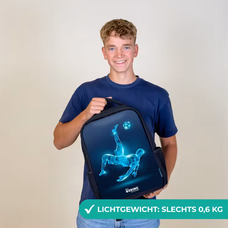 Kinderrugzak - Zwart - Omhaal in blauw neonvoetbal — 3