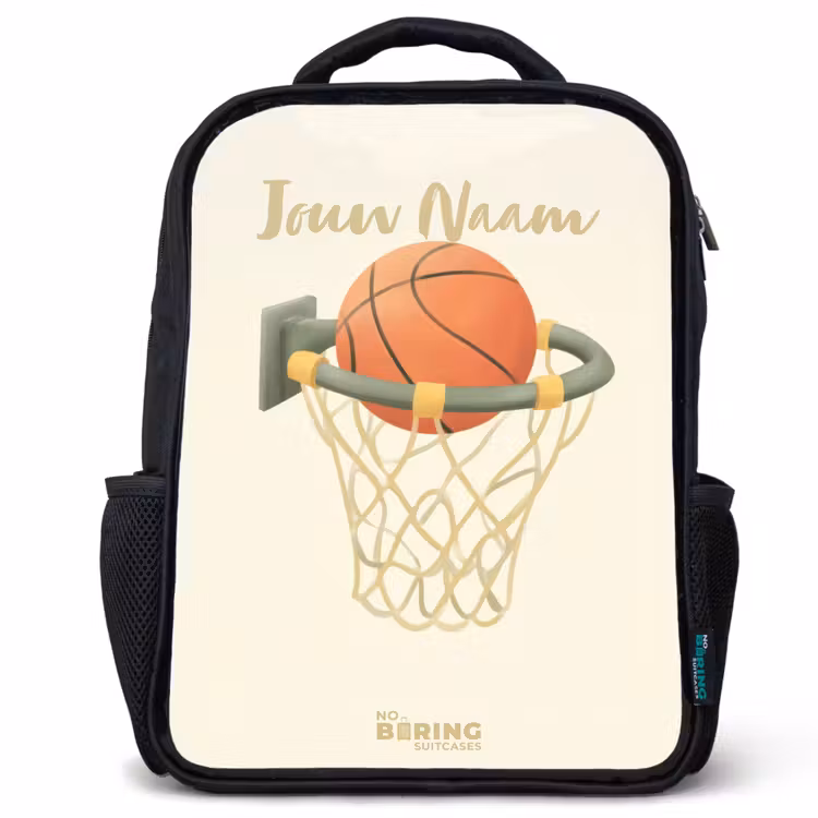 Kinderrugzak - Zwart - Basketbal in neutrale kleuren — 1