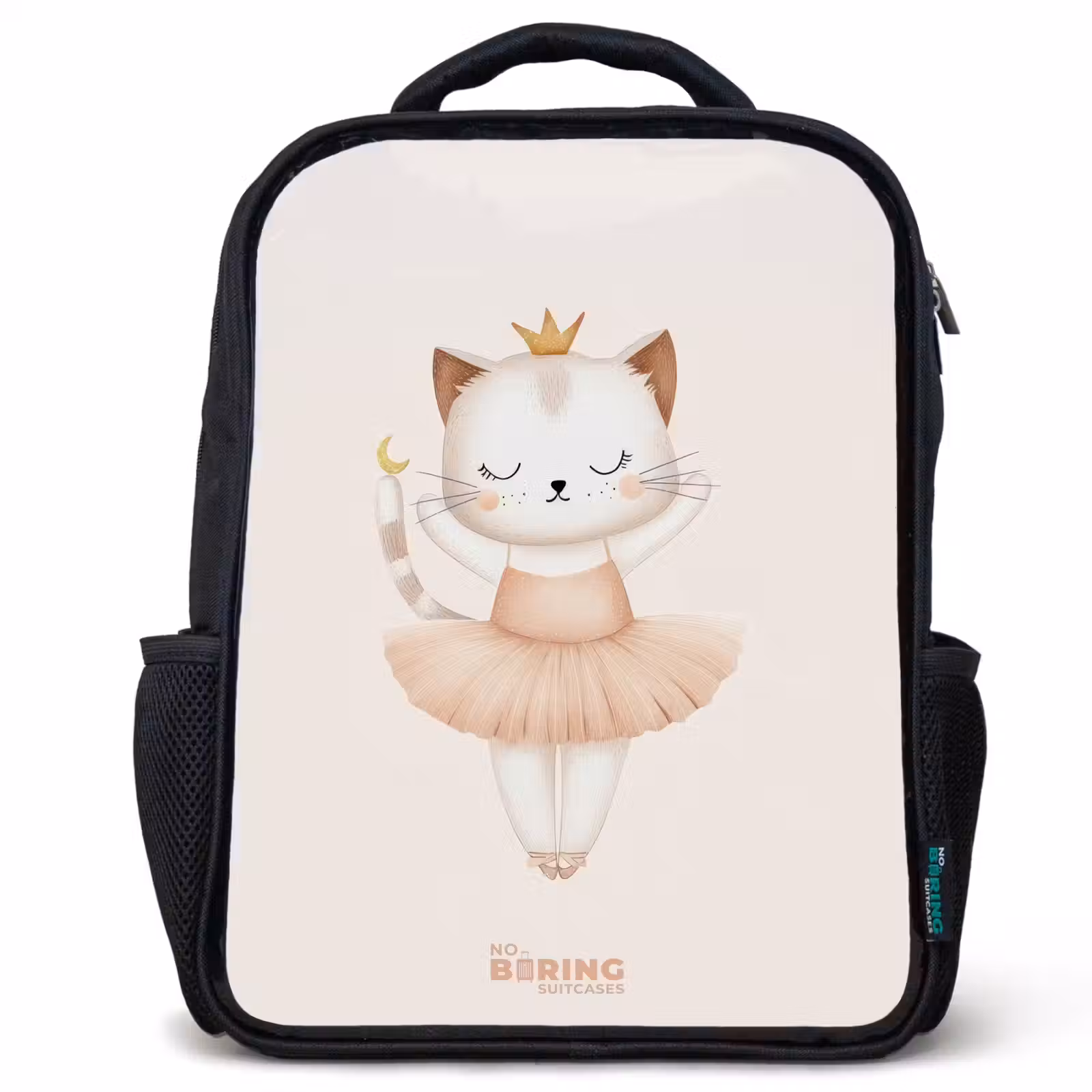 Kinderrugzak - Zwart - Ballerina kitten in beige kleuren — 1