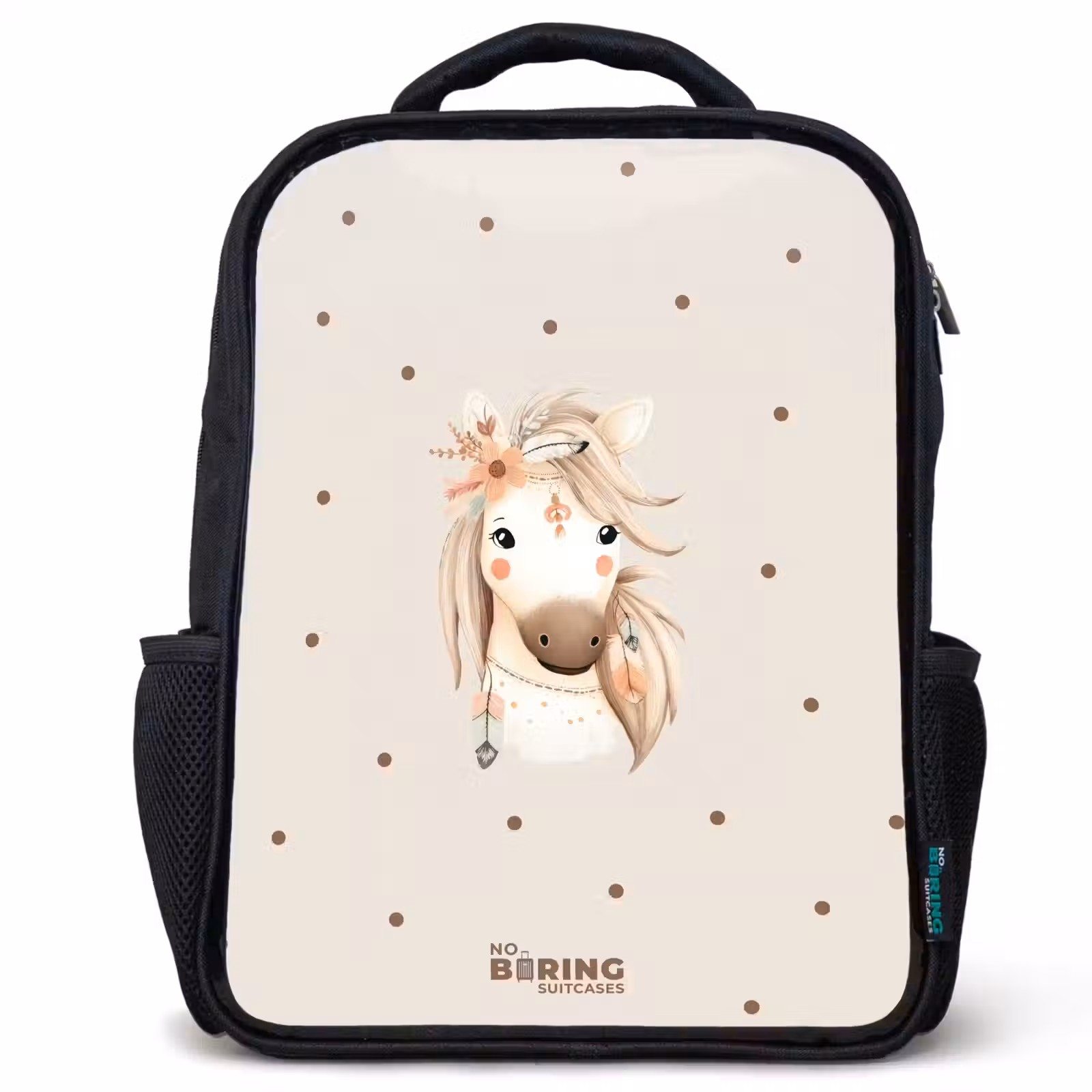 Kinderrugzak - Zwart - Bohemian paard in pastel kleuren — 1