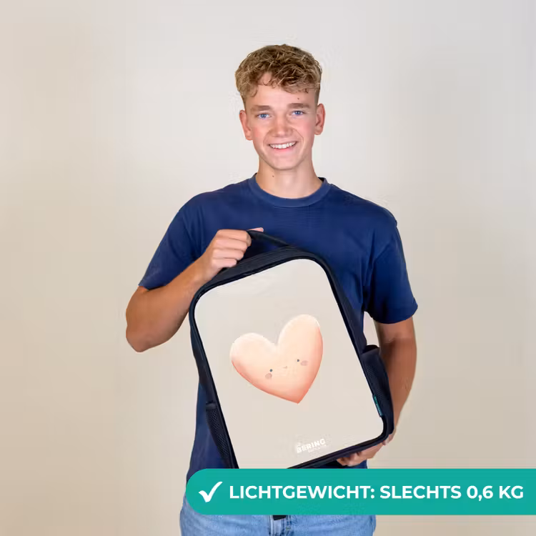 Kinderrugzak - Zwart - Hart in pastel kleuren — 3
