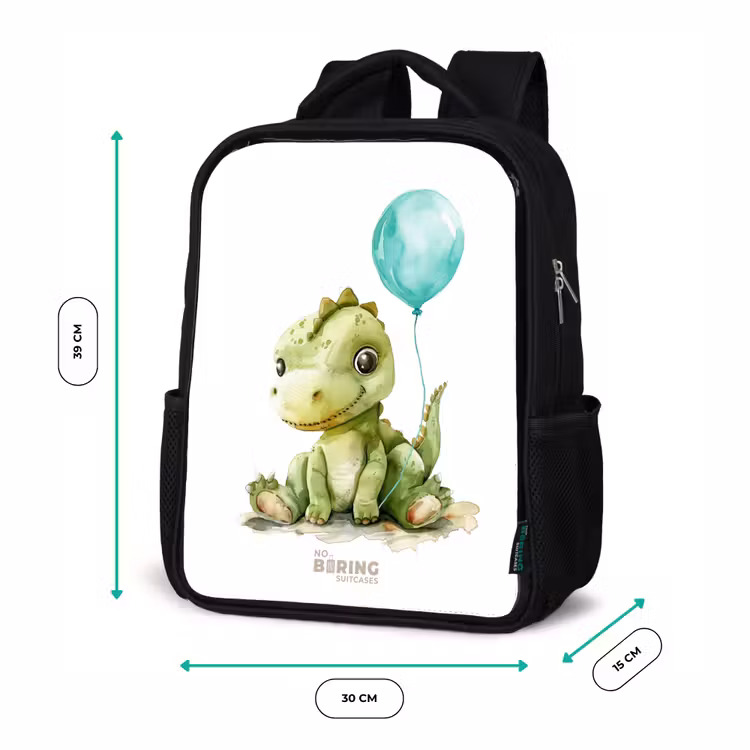 Kinderrugzak - Zwart - Dino met blauwe ballon — 5