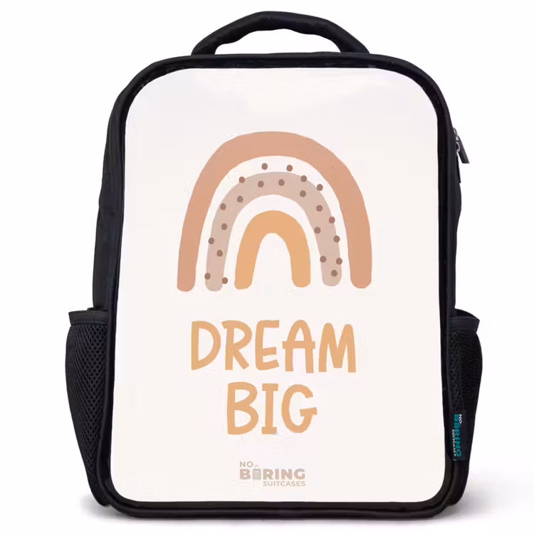 Kinderrugzak - Zwart - Regenboog met de quote 'Dream Big' — 1