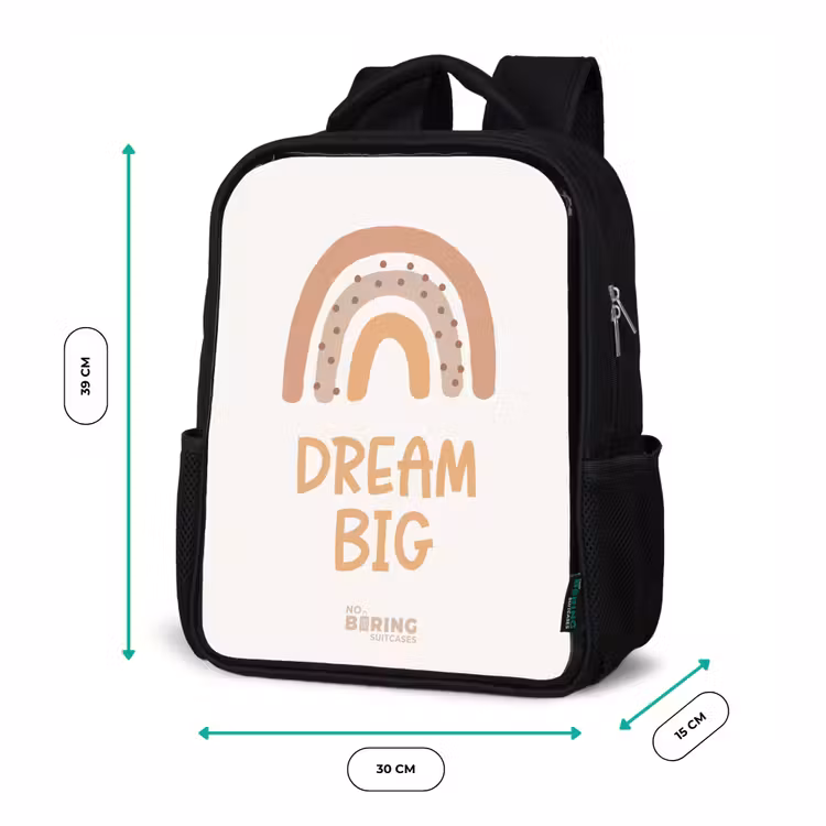 Kinderrugzak - Zwart - Regenboog met de quote 'Dream Big' — 5
