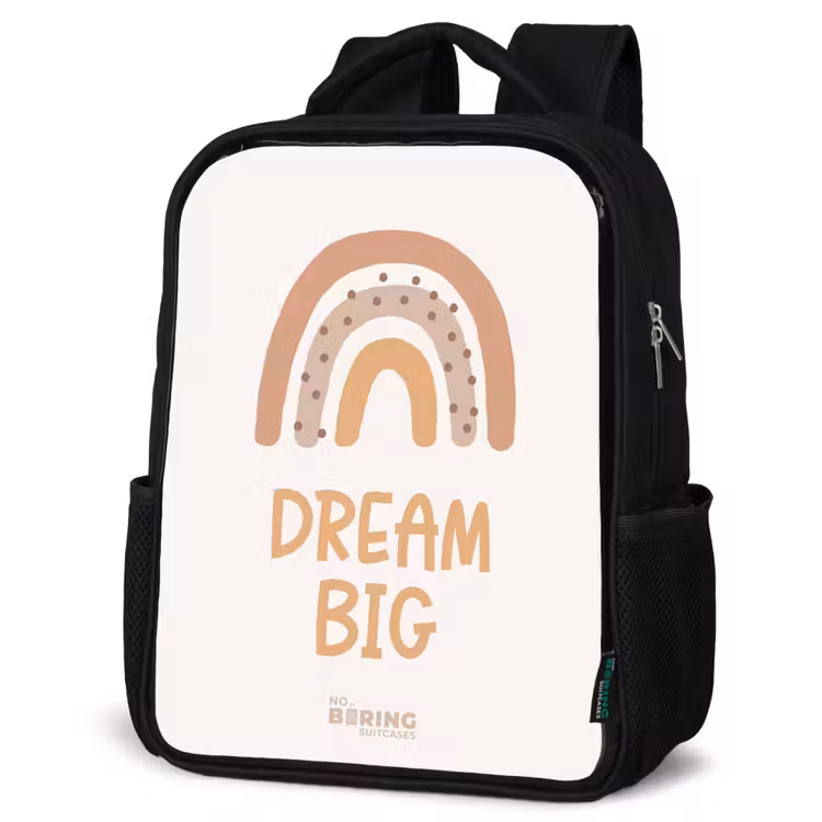 Kinderrugzak - Zwart - Regenboog met de quote 'Dream Big' — 7