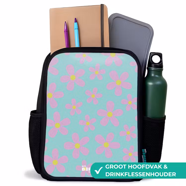 Kinderrugzak - Zwart - Madeliefjesmania mint — 4